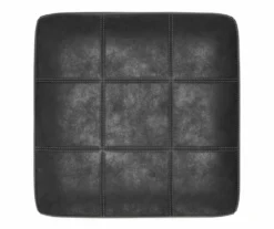 Bilgray Black Faux Leather Oversize Accent Ottoman 7 Bilgray Black Faux Leather Oversize Accent Ottoman -Furniture Haven Shop 810612225 3