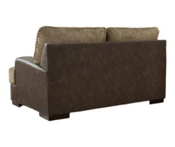 Alesbury Brown Faux Leather Loveseat -Furniture Haven Shop 810612253 2