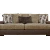 Alesbury Brown Faux Leather Sofa