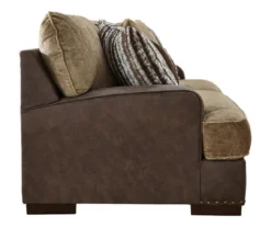Alesbury Brown Faux Leather Sofa -Furniture Haven Shop 810612256 4