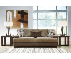 Alesbury Brown Faux Leather Sofa -Furniture Haven Shop 810612256 5