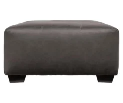 Aberton Gray Faux Leather Oversize Accent Ottoman -Furniture Haven Shop 810612302 3