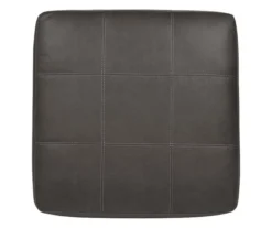 Aberton Gray Faux Leather Oversize Accent Ottoman -Furniture Haven Shop 810612302 4