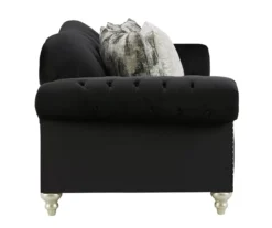 Harriotte Black Loveseat -Furniture Haven Shop 810612312 4