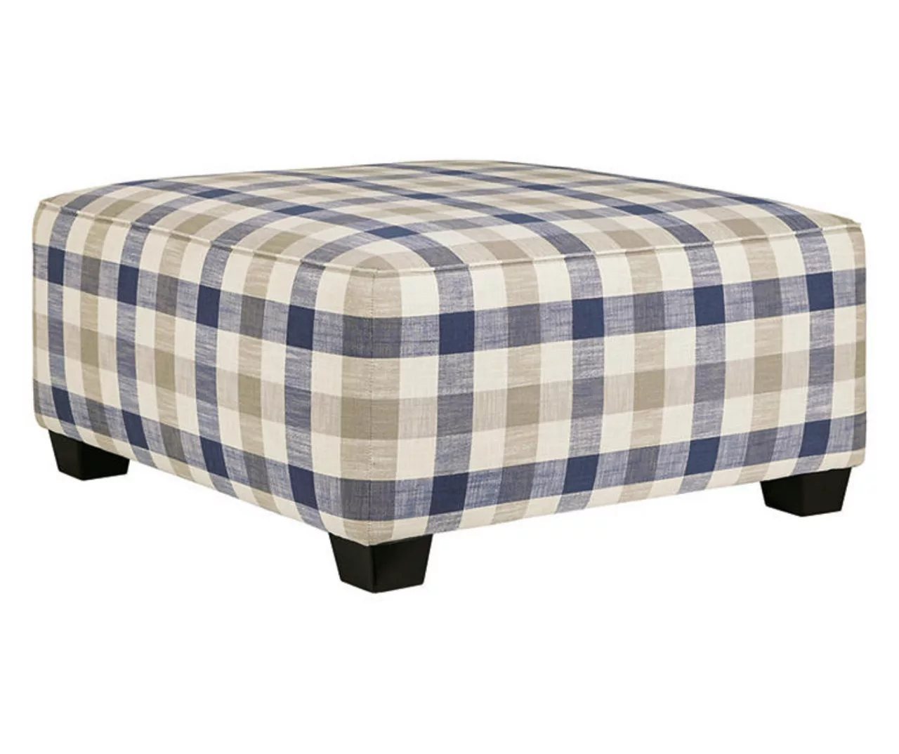 Meggett Blue & Beige Plaid Oversize Accent Ottoman 1 Meggett Blue & Beige Plaid Oversize Accent Ottoman