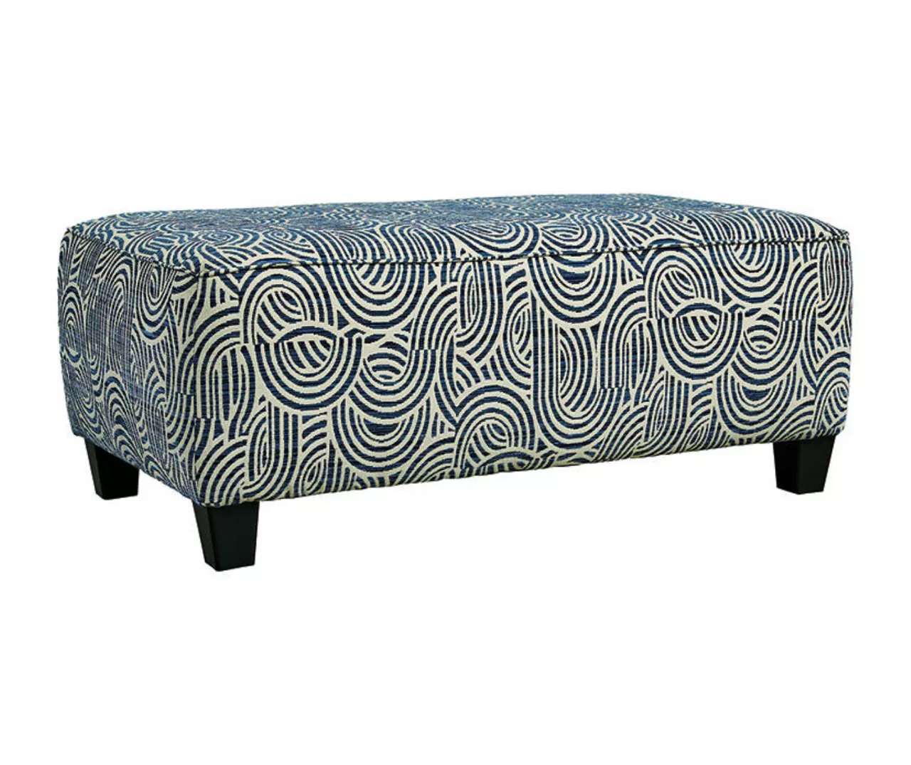 Trendle Blue & Tan Oversize Accent Ottoman 1 Trendle Blue & Tan Oversize Accent Ottoman