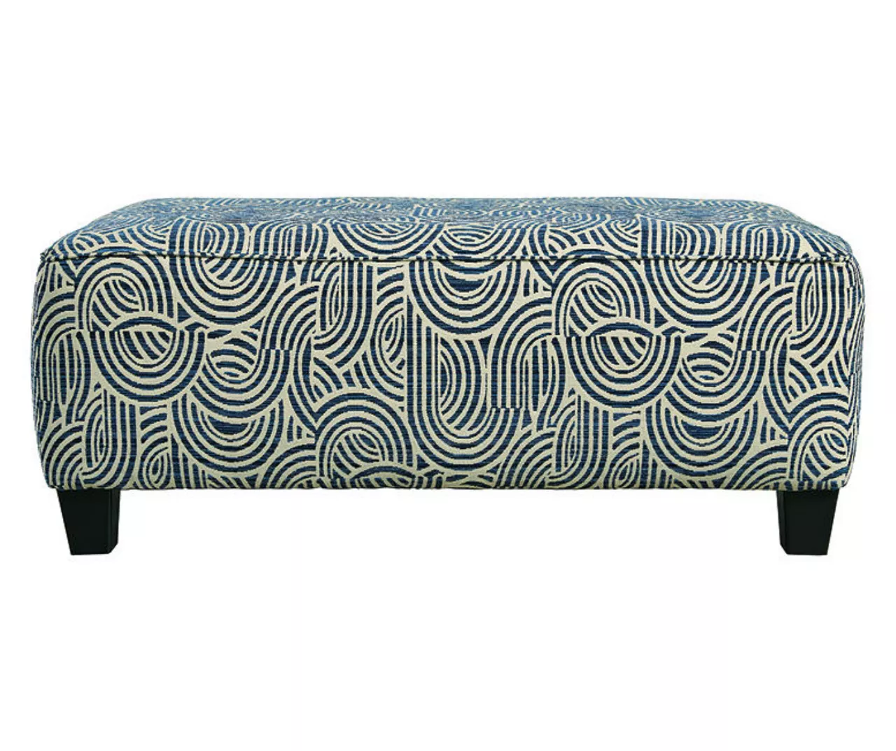 Trendle Blue & Tan Oversize Accent Ottoman 4 Trendle Blue & Tan Oversize Accent Ottoman - Image 4