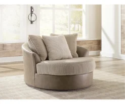 Keskin Brown Faux Leather Oversize Swivel Accent Chair 9 Keskin Brown Faux Leather Oversize Swivel Accent Chair -Furniture Haven Shop 810612413 5