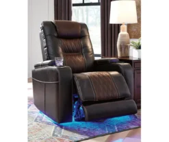 Composer Brown Faux Leather Power Recliner -Furniture Haven Shop 810612553 11